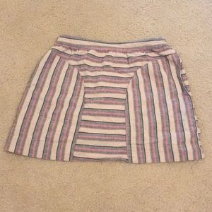 Modcloth gray and pink Striped skirt